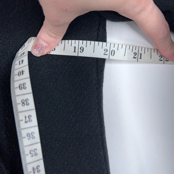 J Crew Black Wool Coat Italian Stadium Cloth Hooded Classic Winter Black Size 4 - Picture 7 of 9